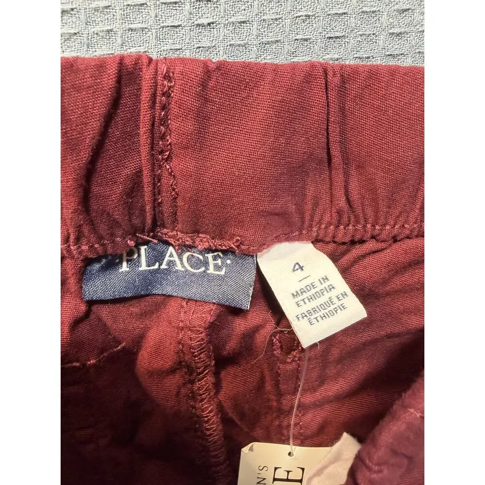 The Children's Place Stretch Fabric Pants Boys Sz 4 Red‎ Brand New